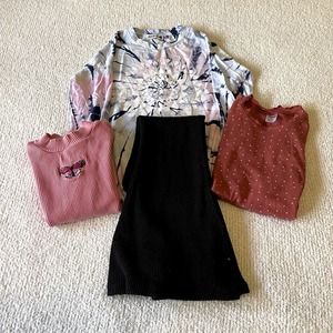 Back to School Lot - Size 7/8 Zara Mom Jeans, 3 x Tops and Ribbed Flares